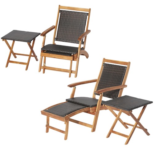 Patio 4pcs rattan folding - 4pcs,
