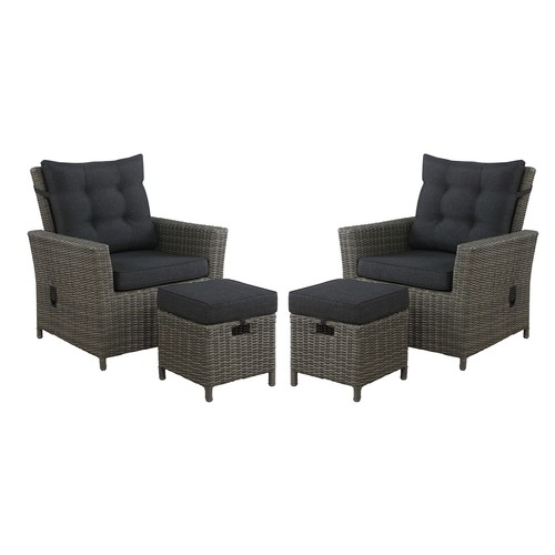 Gray wicker patio set - gray, piece