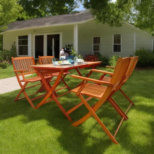 Foldable patio dining set - set, 4