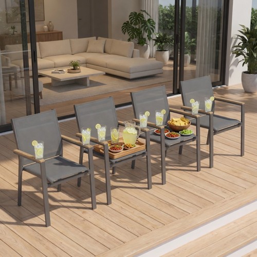 Set grey aluminum patio - of,