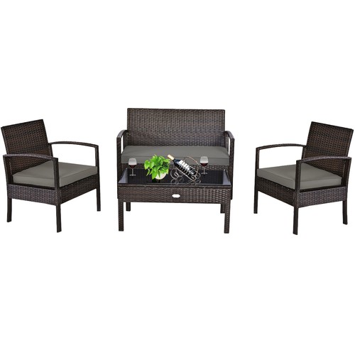 4pcs outdoor patio - patio, rattan