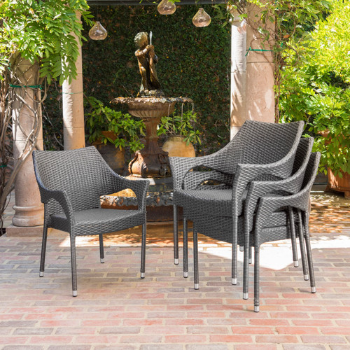 4pcs mirage grey wicker - 4pcs,